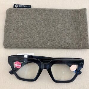 New Navy Peepers Progressive blue light filter readers  +1.00 & case